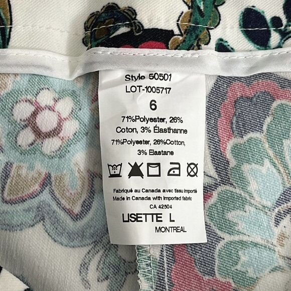Lisette L. montreal slim ankle pant san paolo paisley floral 6 pull on stretch - Picture 7 of 7